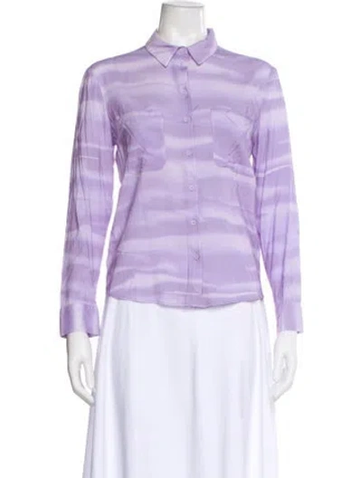 Pre-owned Samsøe Tie-dye Print Long Sleeve Top In Purple