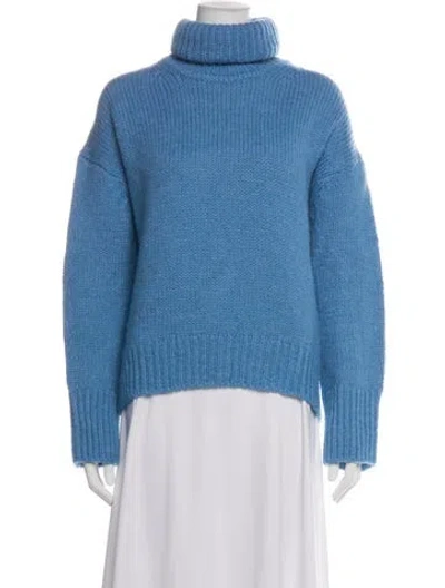 Pre-owned Samsøe Wool Turtleneck Sweater In Blue