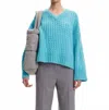 Samsoe Aline V Neck Sweater In Maui Blue In Blue