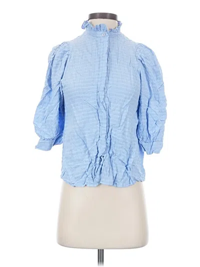 Pre-owned Samsoe & Samsoe 3/4 Sleeve Blouse In Blue