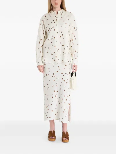 Samsoe & Samsoe Abstract-print Shirt In White