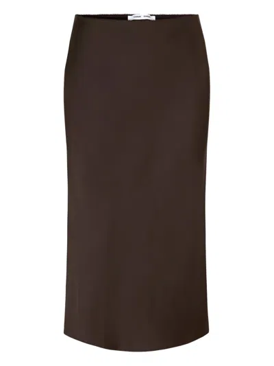 Samsoe & Samsoe Agneta Midi Skirt In Brown
