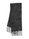 Samsoe & Samsoe Alex Checked Fringed Scarf In Gray