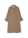 Samsoe & Samsoe Alma Raglan-sleeve Single-breasted Coat In Brown