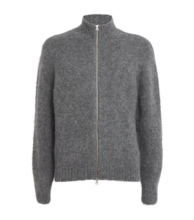 Samsoe & Samsoe Alpaca-blend Sajean Cardigan In Gray