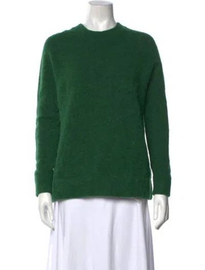 Pre-owned Samsoe & Samsoe Alpaca Crew Neck Sweater In Green