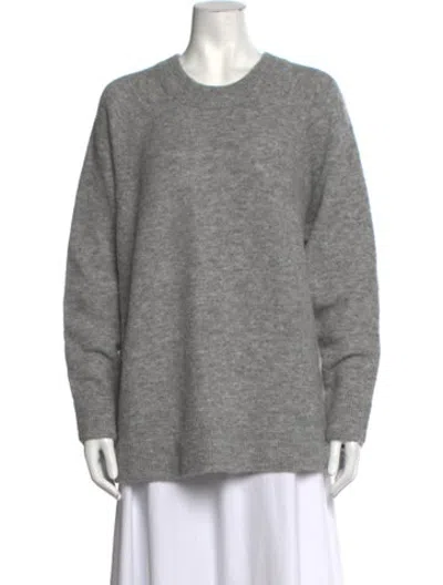 Pre-owned Samsoe & Samsoe Alpaca Crew Neck Sweater In Grey