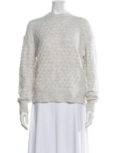 Pre-owned Samsoe & Samsoe Alpaca Crew Neck Sweater In Neutrals