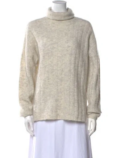 Pre-owned Samsoe & Samsoe Alpaca Turtleneck Sweater In Neutral