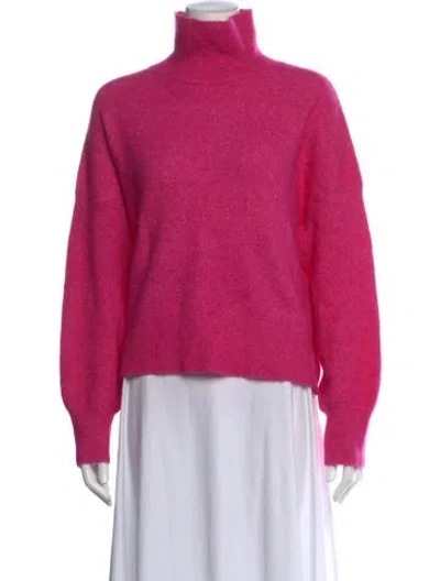 Pre-owned Samsoe & Samsoe Alpaca Turtleneck Sweater In Pink