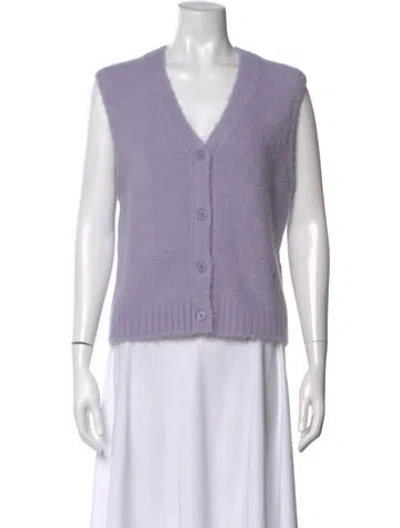 Pre-owned Samsoe & Samsoe Alpaca V-neck Sweater W/ Tags In Purple