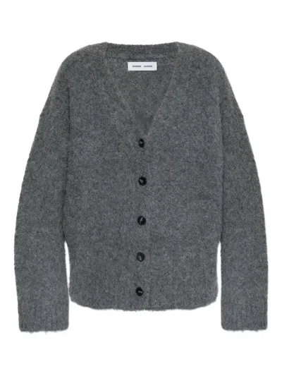 SAMSOE & SAMSOE ALPACA WOOL BUTTON CARDIGAN