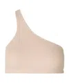 Samsoe & Samsoe Asymmetric One Shoulder Bikini Top In Neutral