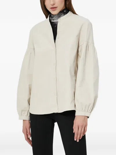Samsoe & Samsoe Balloon-sleeve Shirt In Neutral