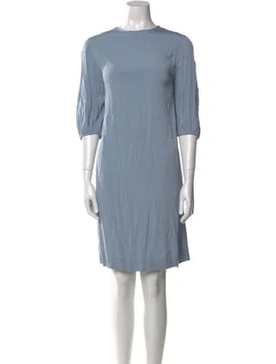 Pre-owned Samsoe & Samsoe Bateau Neckline Knee-length Dress In Blue