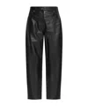 Samsoe & Samsoe Saharpal Leather Panelled-design Trousers In Black