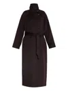 Samsoe & Samsoe Belted Double-breasted Coat In Brown