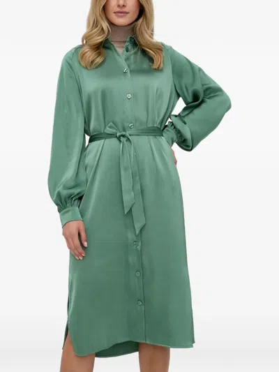 Samsoe & Samsoe Belted Midi Dress In Green