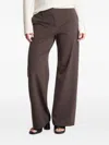 Samsoe & Samsoe Belt-loop Wide-leg Trousers In Brown