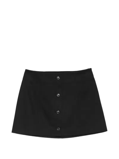 Samsoe & Samsoe 사보니 버튼 미니 스커트 In Black
