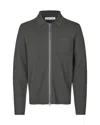 Samsoe & Samsoe Cardigan Guna X Zip Black Oyster In Gray