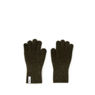 Samsoe & Samsoe Bonnet Côtelé En Laine Et Alpaga Mélangés In Green