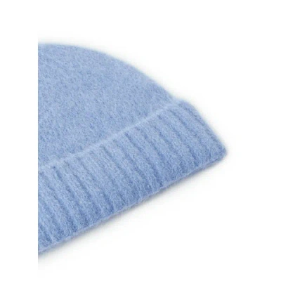 Samsoe & Samsoe Bonnet En Laine D'alpaga Mélangée In Blue
