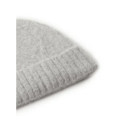 Samsoe & Samsoe Bonnet En Laine D'alpaga Mélangée In Gray