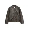 Samsoe & Samsoe Sacliff X Zip-front Leather Jacket In Brown