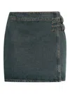 Samsoe & Samsoe Buckled Mini Skirt In Blue