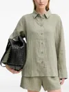Samsoe & Samsoe Button-down Linen Shirt In Green