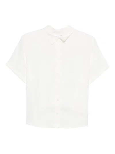 Samsoe & Samsoe Button-down Linen Top In White