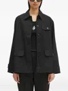 Samsoe & Samsoe Button-fastening Flap-pocket Jacket In Black