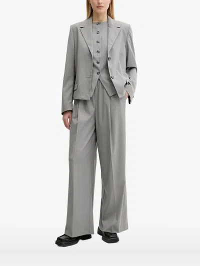 Samsoe & Samsoe Button-fastening Sleeveless Top In Gray