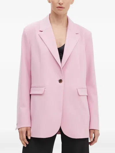 Samsoe & Samsoe Button-fastening Tailored Blazer In Pink