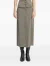 Samsoe & Samsoe Button-front Midi Skirt In Gray