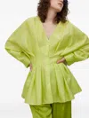 Samsoe & Samsoe Button Pleated Top In Green