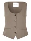 Samsoe & Samsoe Button Sleeveless Vest In Gray