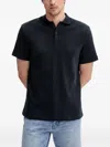 Samsoe & Samsoe Button Textured Polo Shirt In Blue