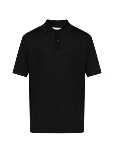 Samsoe & Samsoe Buttoned Collar Polo Shirt In Black