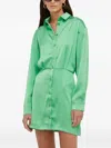 Samsoe & Samsoe Buttoned Collared Mini Dress In Green