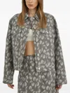 Samsoe & Samsoe Buttoned Floral Jacket In Gray