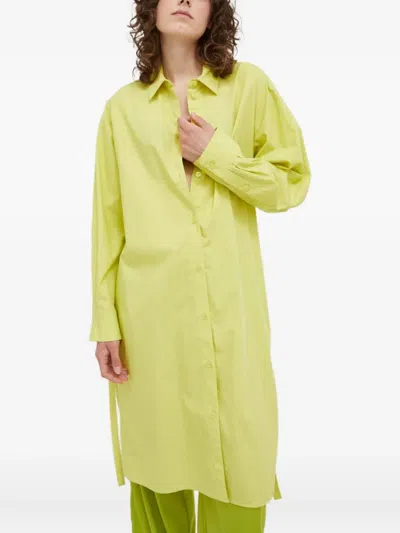 Samsoe & Samsoe Buttoned Tie Shirt Dress In Green
