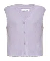 Samsoe & Samsoe Buttoned V-neck Knitted Vest In Purple