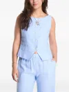 Samsoe & Samsoe Button-up Sleeveless Jacket In Blue