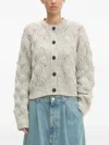 Samsoe & Samsoe Cable-knit Button Cardigan In Gray