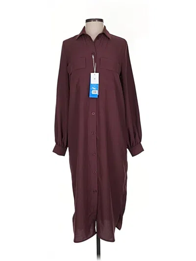 Pre-owned Samsoe & Samsoe Casual Dress In Burgundy