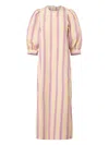 Samsoe & Samsoe Celestina Puff-sleeve Dress In Multi