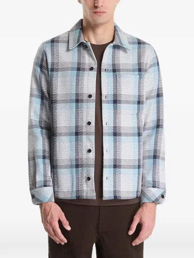 Samsoe & Samsoe Check-pattern Button-down Shirt Jacket In Blue