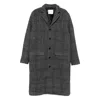 Samsoe & Samsoe Checked-pattern Single-breasted Coat In Gray